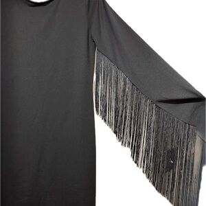H&M Black Fringe Bodycon Dress